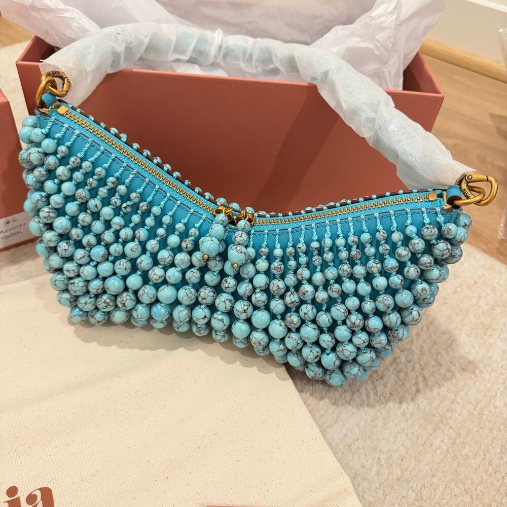 NEW Cult Gaia Mercier Mini Shoulder Bag in Ibiza Turquoise - Picture 6 of 9